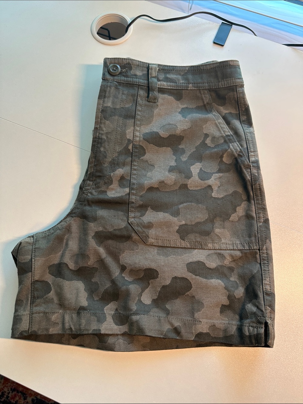 J. Crew Women's High-Waist Camo Shorts - Olive Green
